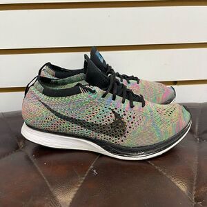 Nike Flyknit Racer Multicolor 526628-304 Rainbow Trainer Runner Men’s Size 6.5